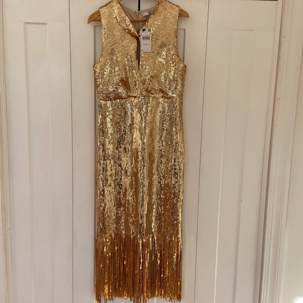Mango Gold Sequin NYE dress, NWT